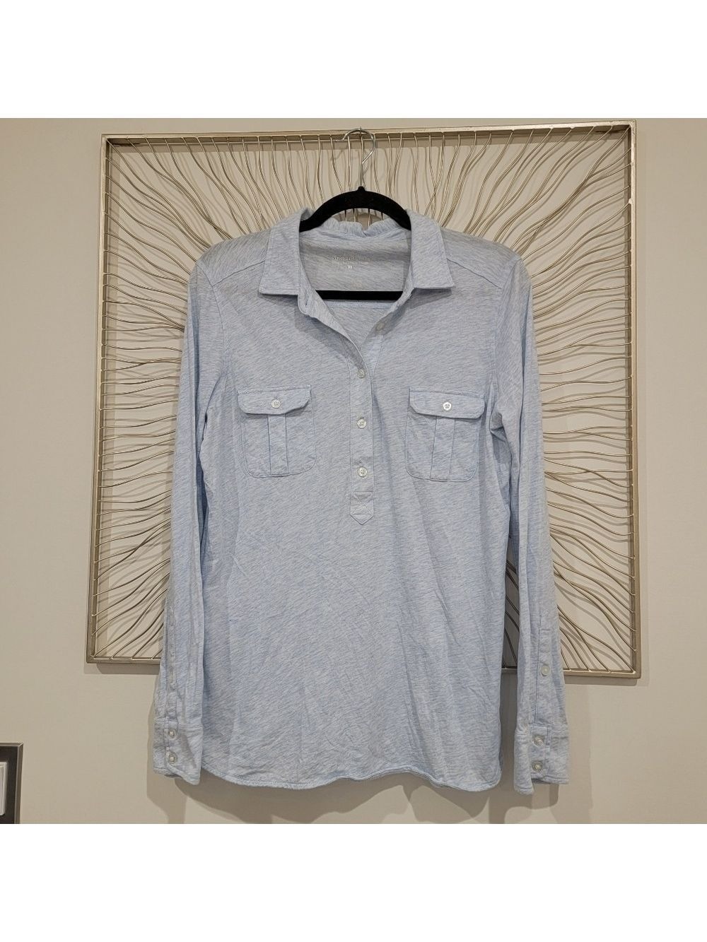 Vineyard Vines Blue Long Sleeve Pullover Polo Shirt Size Medium - Picture 2 of 9